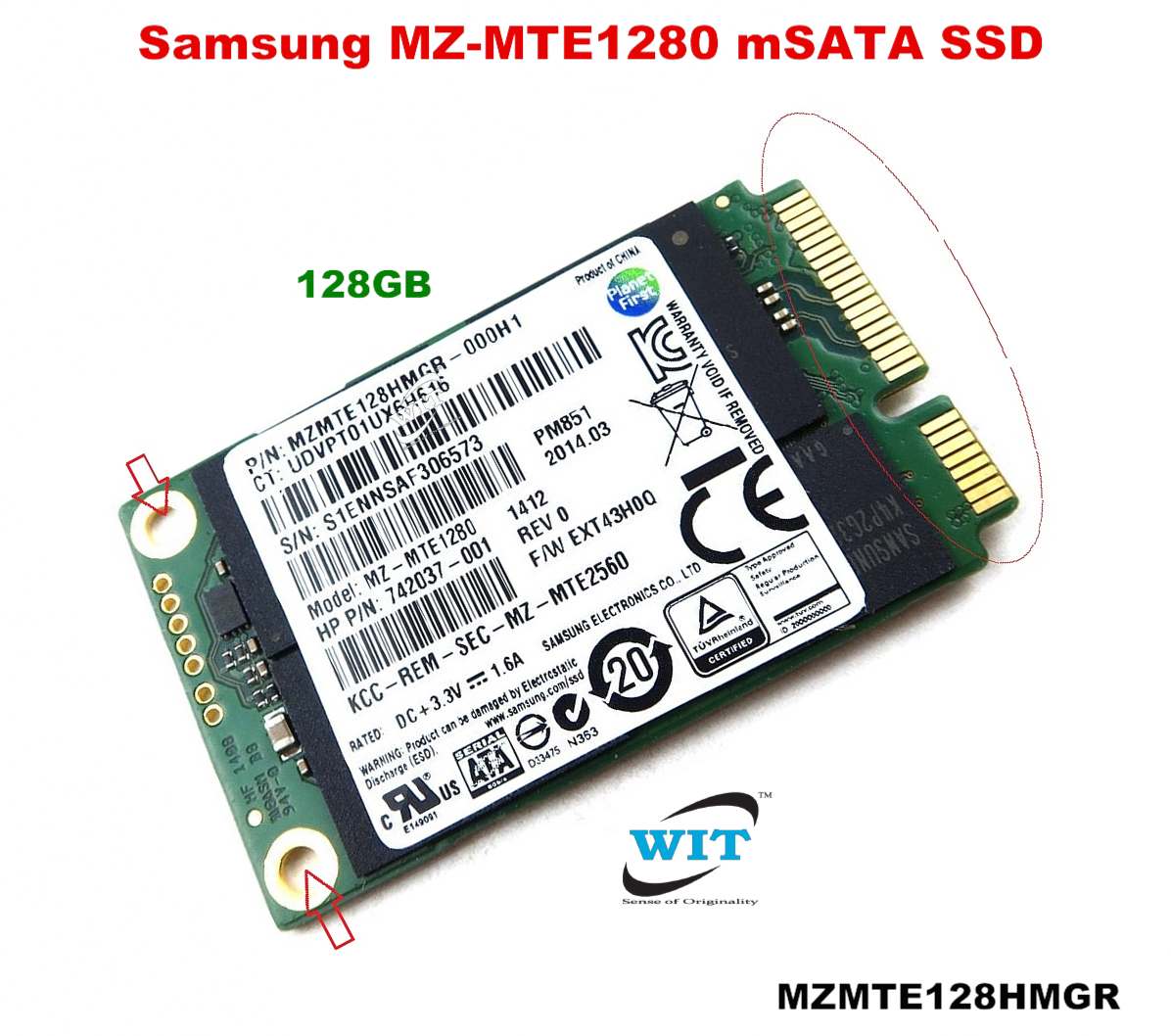 128GB MSATA PCI E Internal Solid State Drive SSD 30 50mm MZ MTE1280