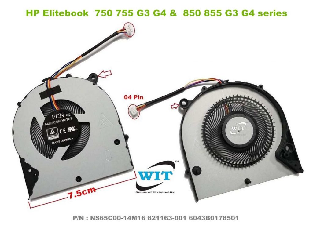 Laptop Internal CPU Cooling Fan For HP Elitebook 750 G3 755 G3 850 G3