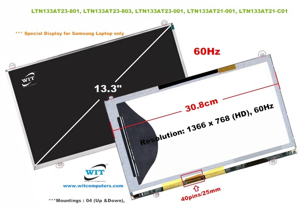 Inch Wxga Special Led For Samsung Laptop Width Cm