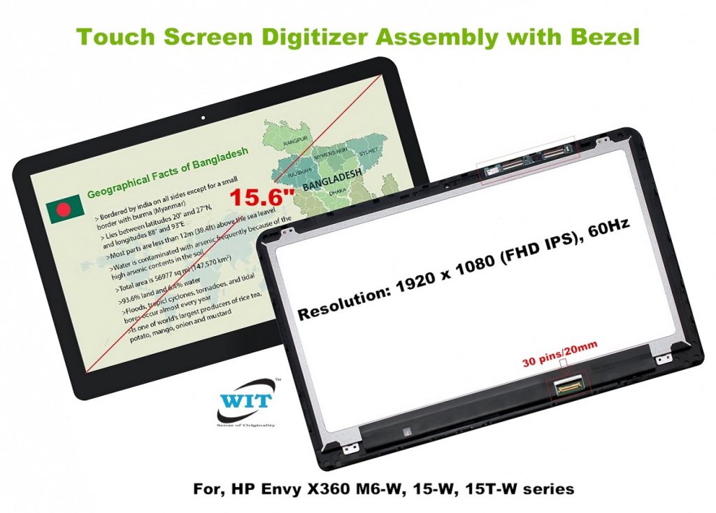 Inch Fhd Lcd Led Touch Screen Digitizer Assembly With Bezel For Hp