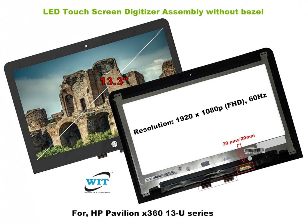 13 3 Inch FHD LCD LED Touch Screen Digitizer Assembly Without Bezel For