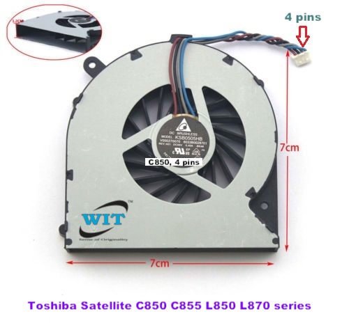 CPU Cooling Fan For Toshiba Satellite C850 C855 L850 L870 series 4-pin 7  cm*7 cm