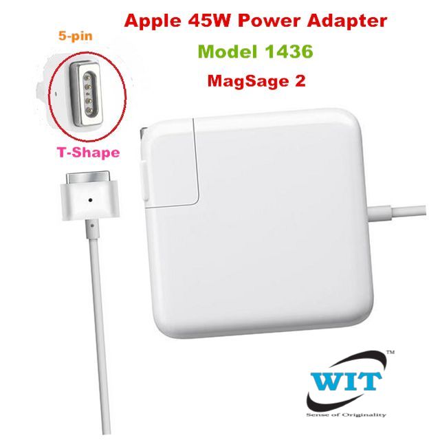 45W 14.85V-3.05 Magsafe 2 Original APPLE MacBook Air Power Adapter/ Charger  A1436, For Apple A1436 45W Original MagSafe 2 AC Power Adapter / Charger  for MacBook Air A1465 A1466 14.85V 3.05A T-Style  WIT Computers