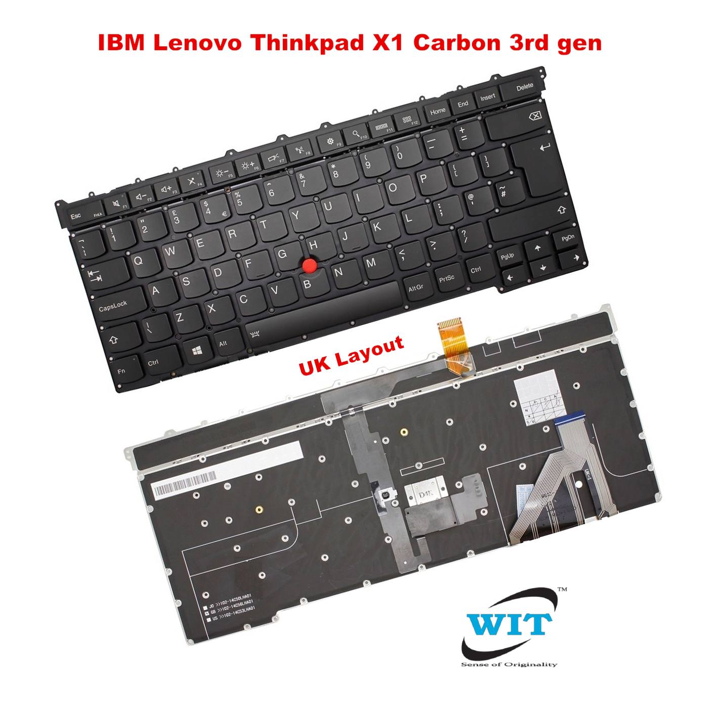 Keyboard For IBM Lenovo Thinkpad X1 Carbon GEN 3 2015 UK/USA layout  MQ6-85GB 831-00311-00A Lenovo ThinkPad X1 Carbon 3rd Gen(Type 20BS/20BT) Thinkpad  Carbon X1 Gen 3, MQ6-84, sn20g18591 - WIT Computers