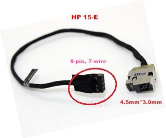 New Laptop AC DC Power Jack Plug in Socket Connector with Cable Harness for HP 15-g033ds 15-g034ds 15-g035ds 15-g035wm 15-g036ds 15-g037cy 15-g037ds 15-g038cy 15-g039ca 15-g039cy 15-g039ds 15-g039wm