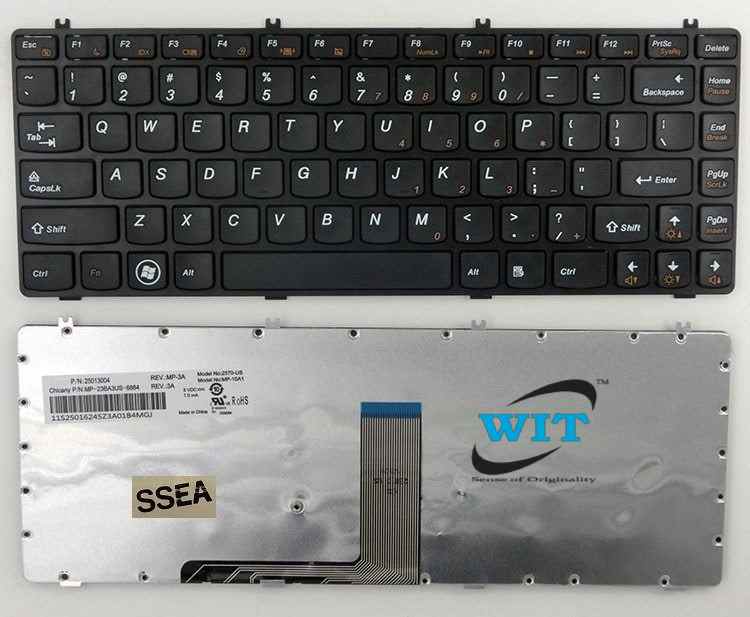 Laptop Replacement Keyboard Fit Lenovo IdeaPad Y470N Y470P Y471A US Layout