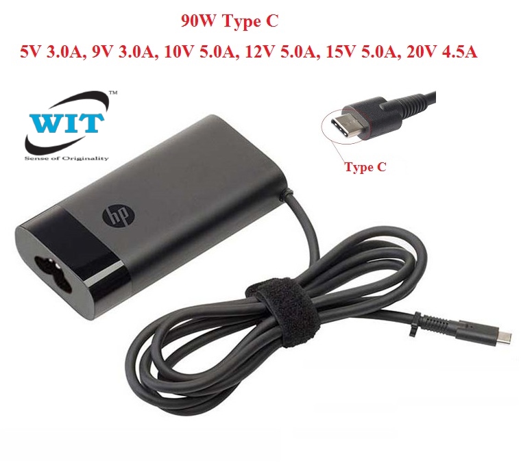 90W 20V  Type C Type-C USB C USB-C Original AC Adapter/Charger For Hp  Spectre x360 15-bl100 ( HP 90W Type-C Adapter ) - WIT Computers