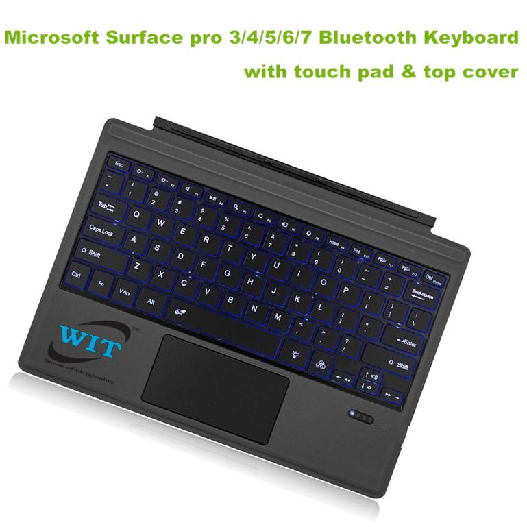 Tipo de reemplazo de teclado para Microsoft Surface Pro 7+7 Pro 6 Pro 5 Pro  4 Pro 3 ergonómico portátil delgado inalámbrico Bluetooth recargable