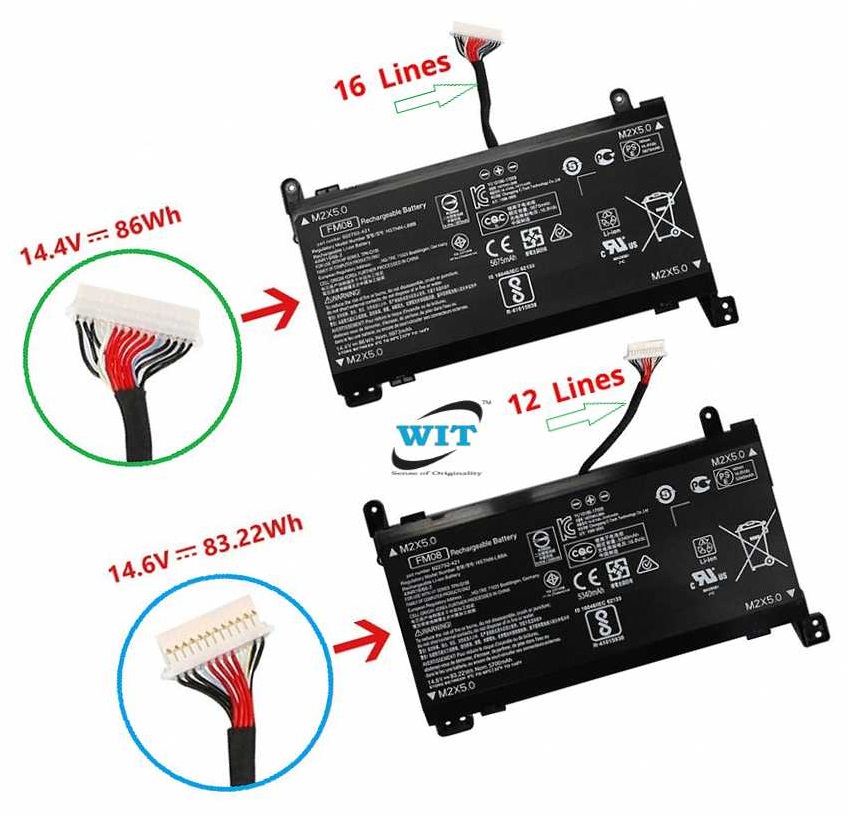 Swark Ordenador portátil FM08 16 cables batería compatible con HP 17-AN013TX 922752-421 HSTNN-LB8A TPN-Q195 