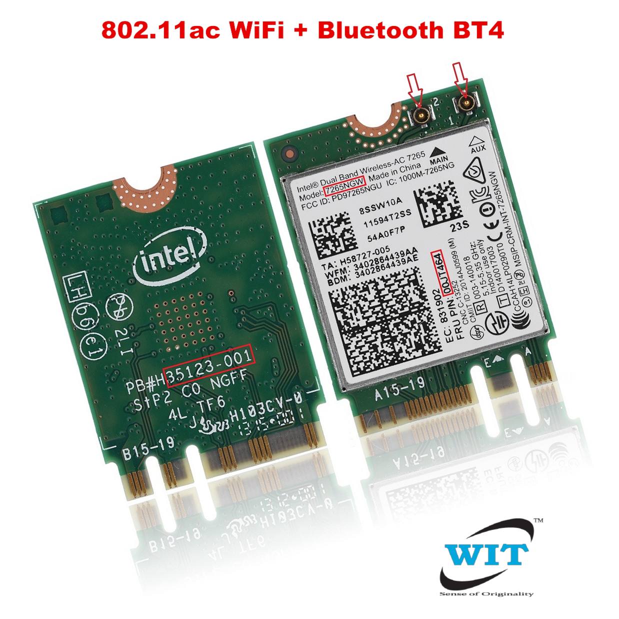 867Mbps Dual Band Wireless-AC 7265NGW WiFi Card for DELL Inspiron 13-7000 Latitude 5250 E5450 E5550 E7250 E7450 Inspiron 7348 7352 P55F P55F001 0K57GX 0V7RMP 0WPWWD K57GX V7RMP 0K57GX 0V7RMP 0XXY3M