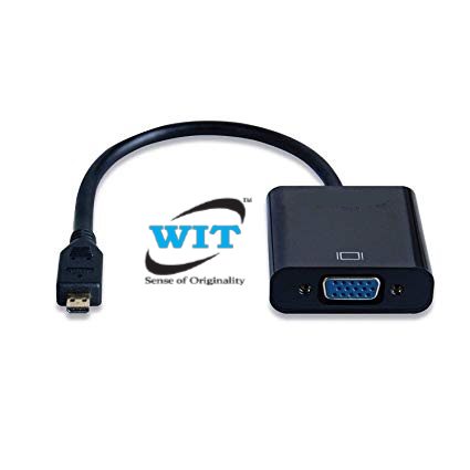 Micro HDMI to VGA (Black) with Micro USB Power Cable for Micro HDMI Enabled Ultrabooks, Tablets, Smartphones, Cameras and camcorders to Connect to VGA displays (MicroHDVGA) - WIT Computers