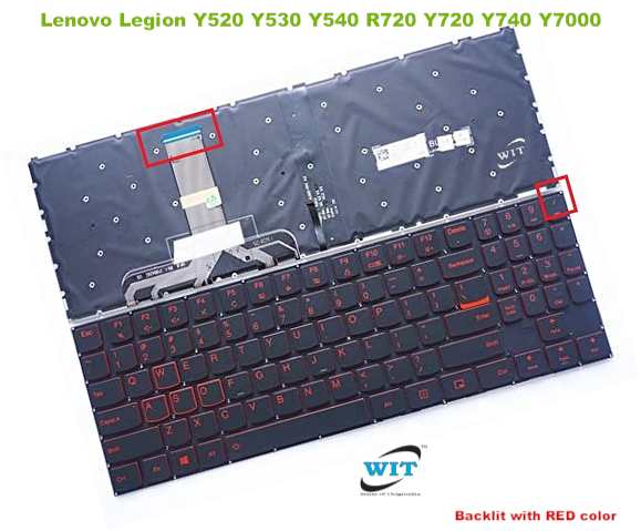 Gaming Laptop Keyboard for Lenovo Legion Y520-15IKBA, Y520-15IKBN,  Y530-15ICH, Y540-15IRH, R720-15IKB, Y720-15IKB, Y740-17, Y7000P, Y9000K -  WIT Computers