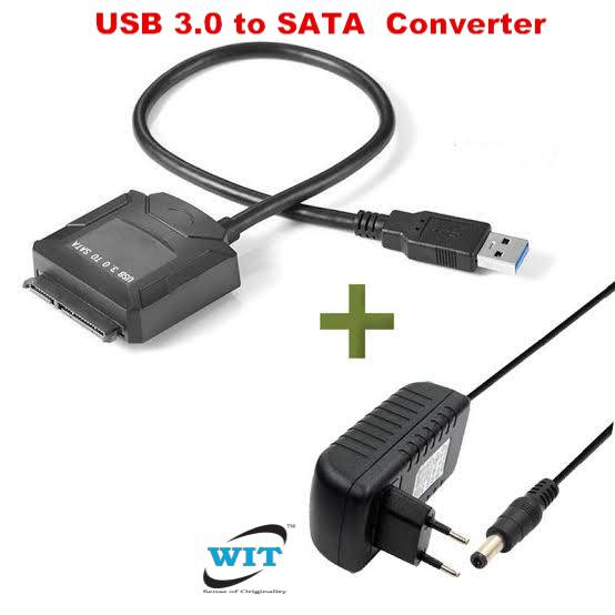 USB 3.0 to 2.5” 3.5" SATA III Hard Drive/SSD/SSHD Adapter - External for SSD/HDD/SSHD Transfer, USB to 2.5" or 3.5" SATA III 22-Pin(7+15-Pin) HDD/SSD Converter/Adapter - WIT Computers