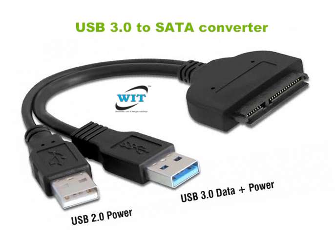 USB 3.0 to 2.5" SATA HDD Adapter Cable Hard Drive Converter Data Line Black 
