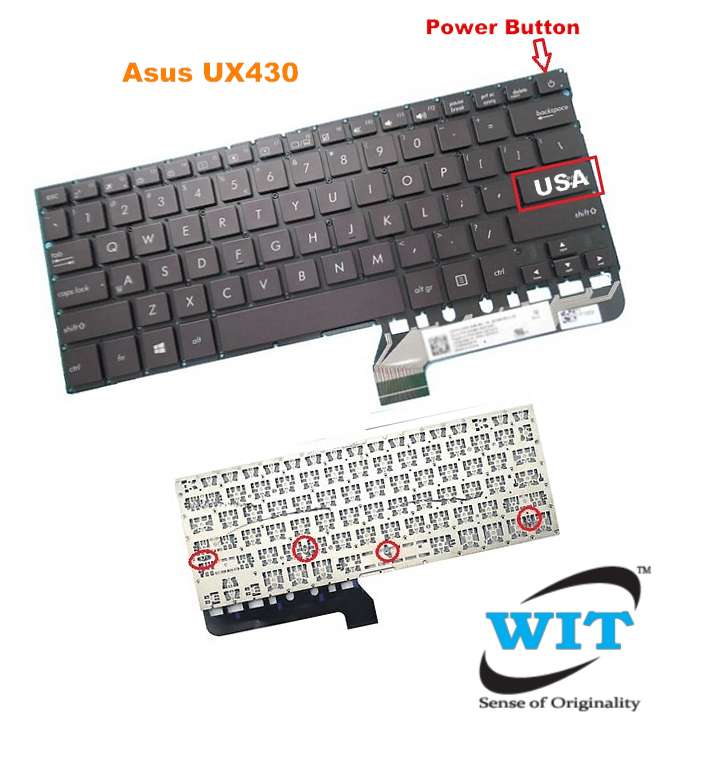 New for ASUS  UX430 UX430U UX430UA UX430UQ Black US Clavier Laptop Keyboard 