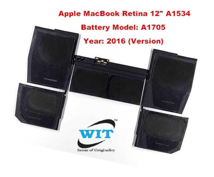 Batterie De Rechange Pour MacBook 12" A1534 (2015, 2016, 2017) - 4800mAh / 36.28Wh - Compatible A1527/A1705