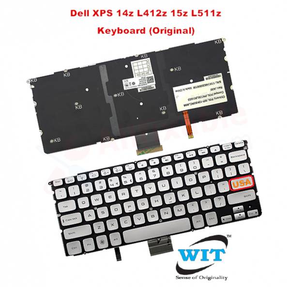 Laptop Keyboard for DELL XPS 14Z L412Z P24G 15Z L511Z P12F Portugal PO MP-10K86P0J698 Silver with Backlit New and Original