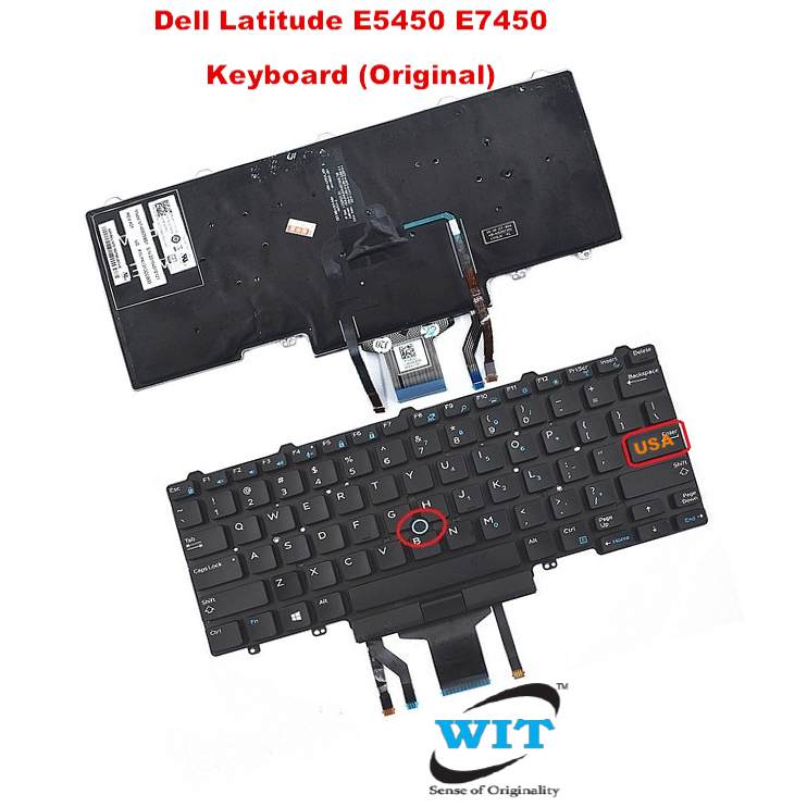 Dell Latitude E5450 E5470 E5480 E7450 E7470 E7480 E5490, Dell Latitude 5290  7280 7290 7390 5280 5288 5289 7389 Original Keyboard D19TR, Laptop Keyboard  (Without Frame with Stick Pointer) for Dell Latitude 7480 7490 E7480 E7490  - WIT Computers