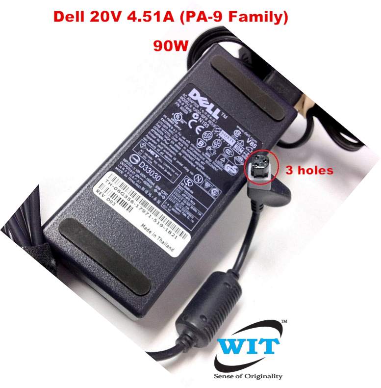 Dell 20V  90W PA-9 Family (3-hole) Original AC Power Adapter or  Charger for Dell laptop 6G356 PA-1900-05D - WIT Computers