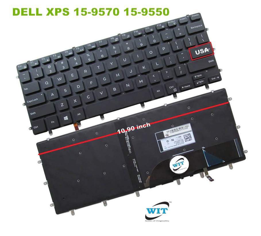 thumbnail image 2 of For Dell XPS 9550 9560 9570 7558 7568 7590 P56F M5510 – US Backlit Keyboard GDT9F 2 of 2
