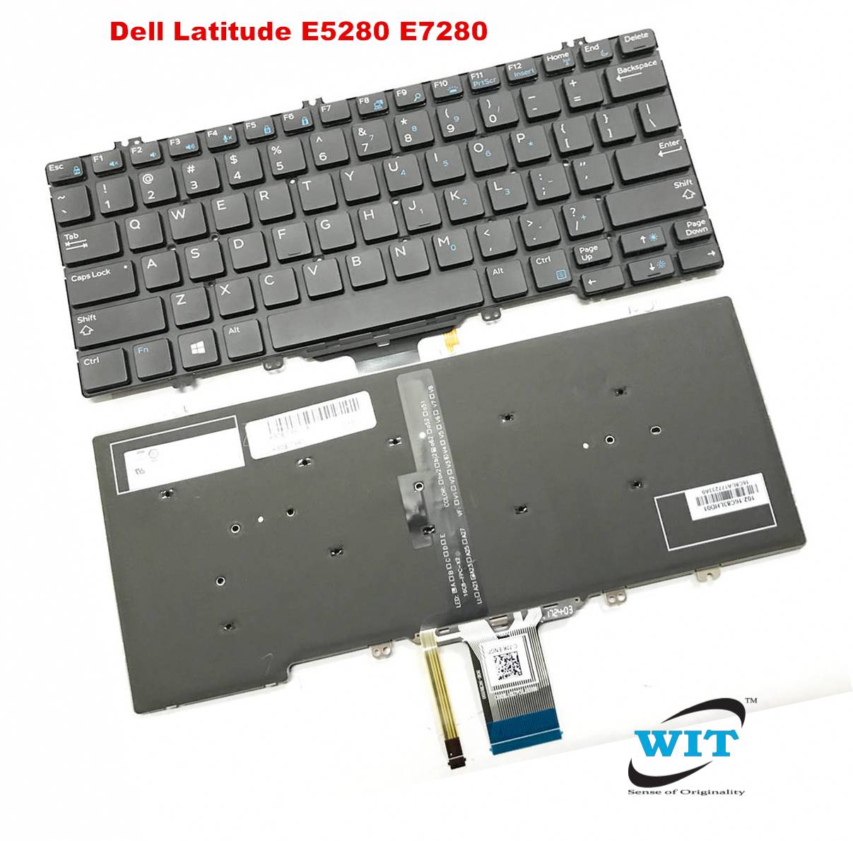 Dell Latitude E5280 E7280 E5288 E7390 E5289 Dell Latitude 5290 7280 7290  7390 5280 5288 5289 7389 Laptop Original Keyboard PK131S53B010 346TJ, P/N:  PK131S51B00 V160325BS - WIT Computers