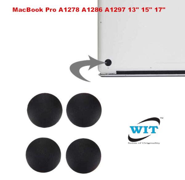 Unibody Rubber Bottom Case 4pcs Feet Foot Pad for Apple MacBook Pro 13" 15" 17" 
