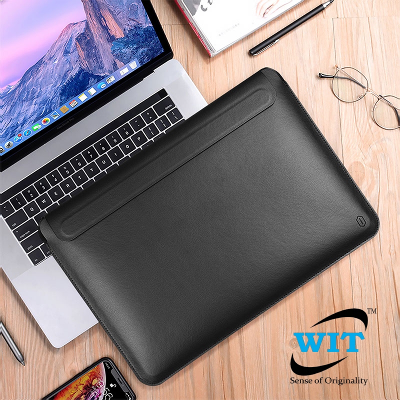 16 Inch Skin Pro PU Leather Sleeve with Portable Stand for MacBook