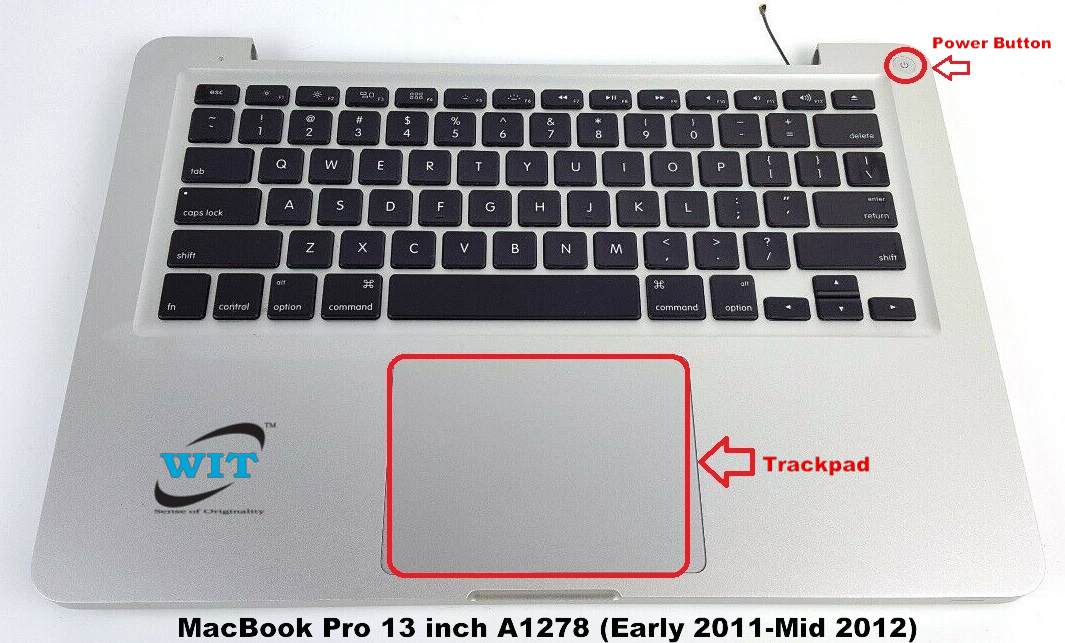 PC/タブレット ノートPC Palmrest (Top Case + Keyboard) with Trackpad for Apple MacBook Pro 13 inch  A1278 (Early 2011 – Mid 2012) APN : 661-5871, 661-6075, 661-6595