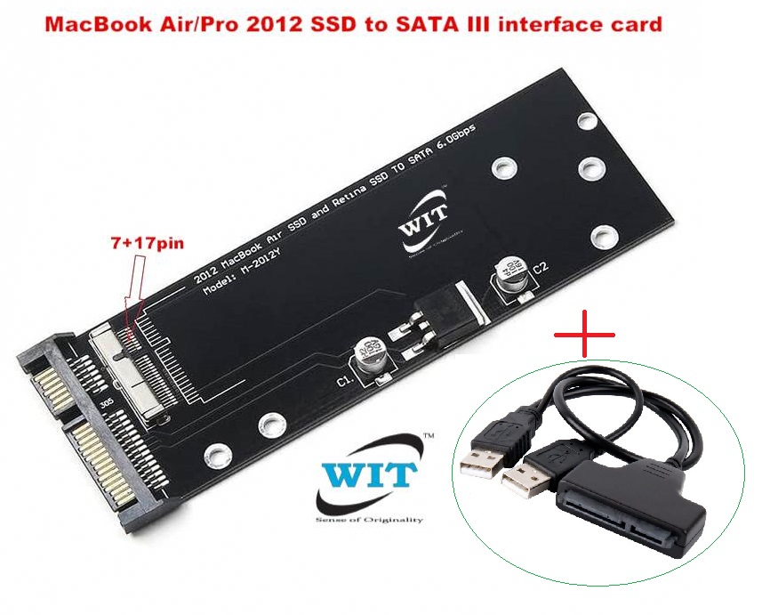 thumbnail image 2 of 2012 MacBook Air A1466 A1465 A1425 SSD To SATA Adapter Card - Original Slot 2 of 6