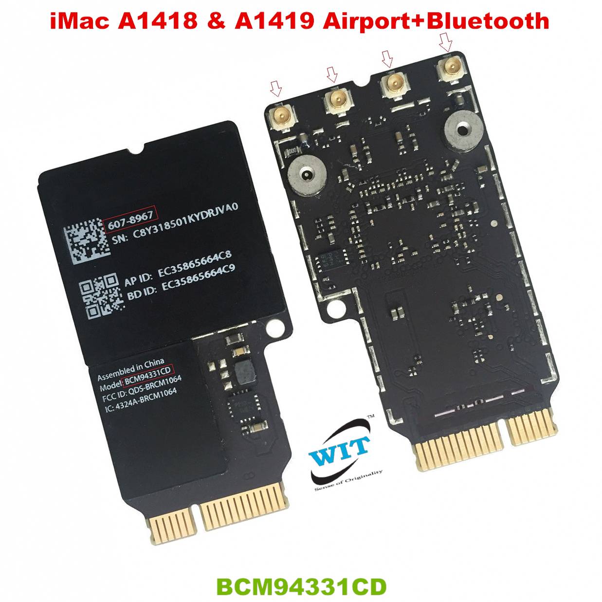 Xineker BCM94331CD Scheda mini PCI-E WiFi Bluetooth per Apple iMac A1418 A1419
