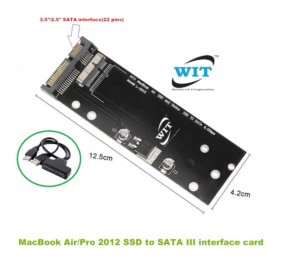 2.5 SATA 6Gb 3.0 to For Macbook Air Pro SSD slot adapter A1466 A1465 A1398 A1425 