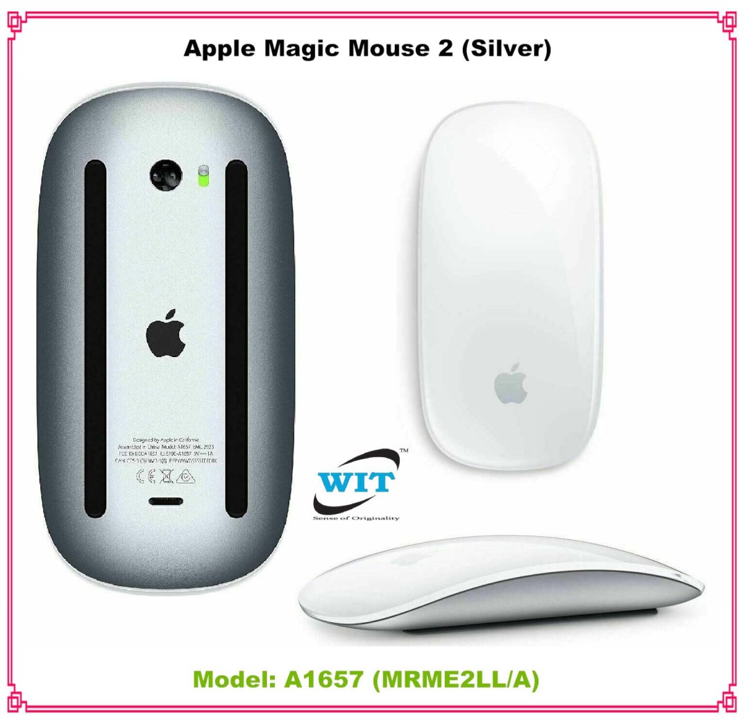 A1657) Apple Magic Mouse 2 (Silver/Black) - MMMQ3AM/A