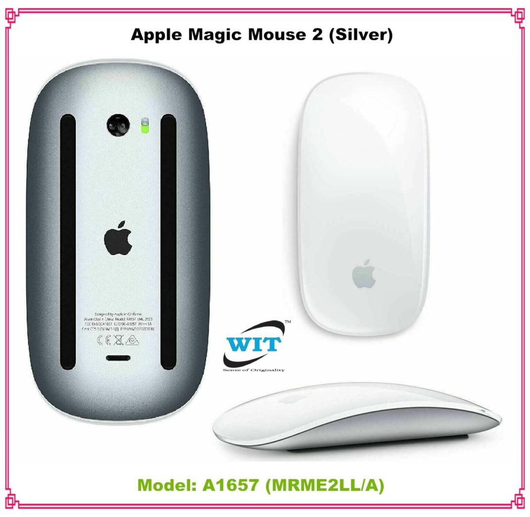 Apple Magic Mouse 2 Model : A1657(MRME2LL/A, MLA02LL/A) Bluetooth Space  Gray  Silver - WIT Computers