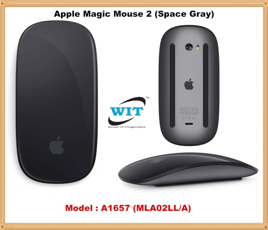 Apple Magic Mouse 2 Model : A1657(MRME2LL/A, MLA02LL/A) Bluetooth Space  Gray & Silver - WIT Computers