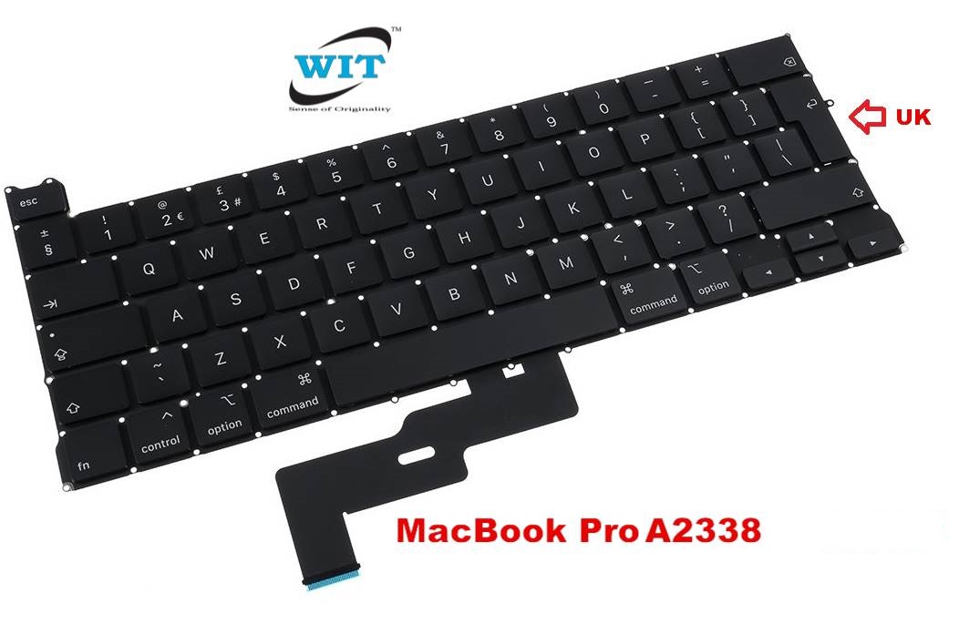 Clavier pour MacBook Pro Retina 13 A2338, disposition US-anglais, Unibody  avec petite entrée, neuf, EMC 2020, 3598