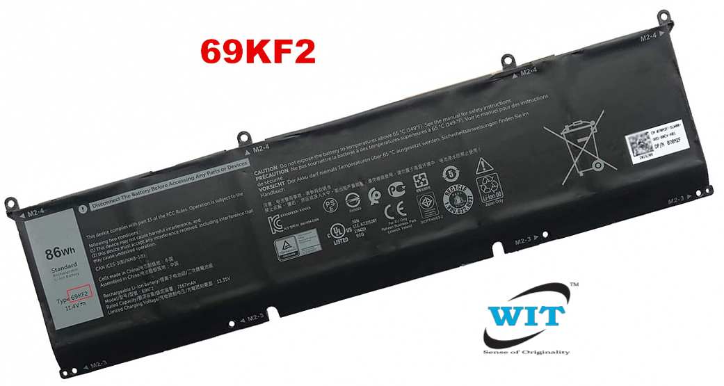 Batteria Laptop Originale 56Wh 11.4V Per Dell Alienware M15 M17 R3 E XPS 15 9500/9510 - 3 Celle Li-ion
