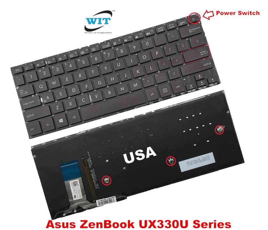 Tastatur für Asus ZenBook DE QWERTZ ux330u ux330ca ux330ua braun Keyboard Beleuchtet