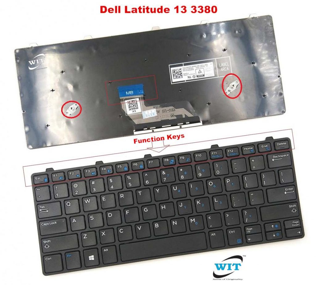 Laptop Keyboard for Dell Latitude 3180, 3189, and 3380 P/N 343NN
