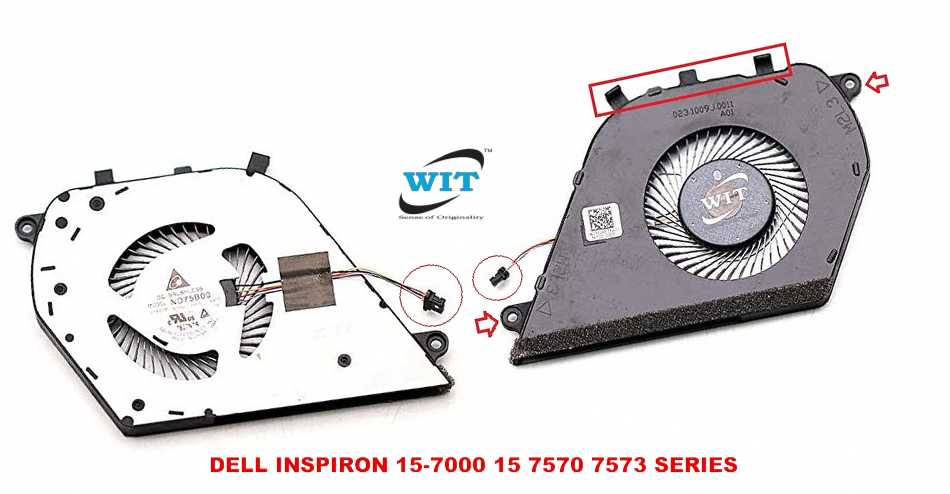 Compatible with Dell Inspiro 15 7570 7573 7580 Series CPU Cooling Fan Laptop Cooler DP/N 0Y64H5 023.1009J.0001 4-pin