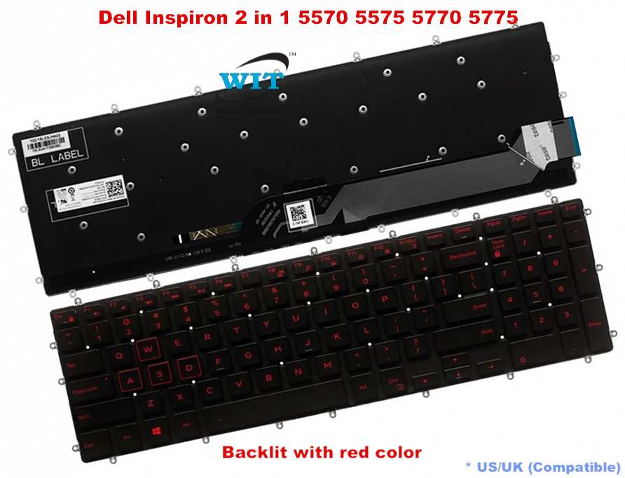 NEW FOR DELL Inspiron 2 in 1 7778 7779 7577 7773 Keyboard Backlit UK NO Frame 