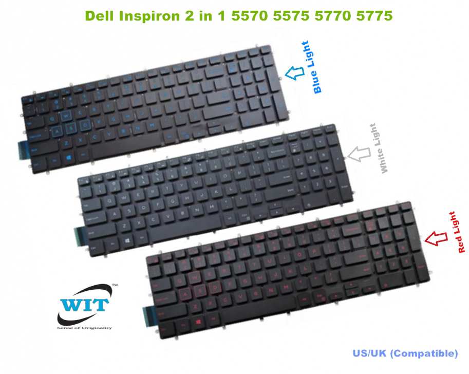 Teclado para portátil compatible con Dell P66F P66F001 P72F P72F002 P75F  P75F002 P75F003 EE.UU. Luz retroiluminada negra sin marco