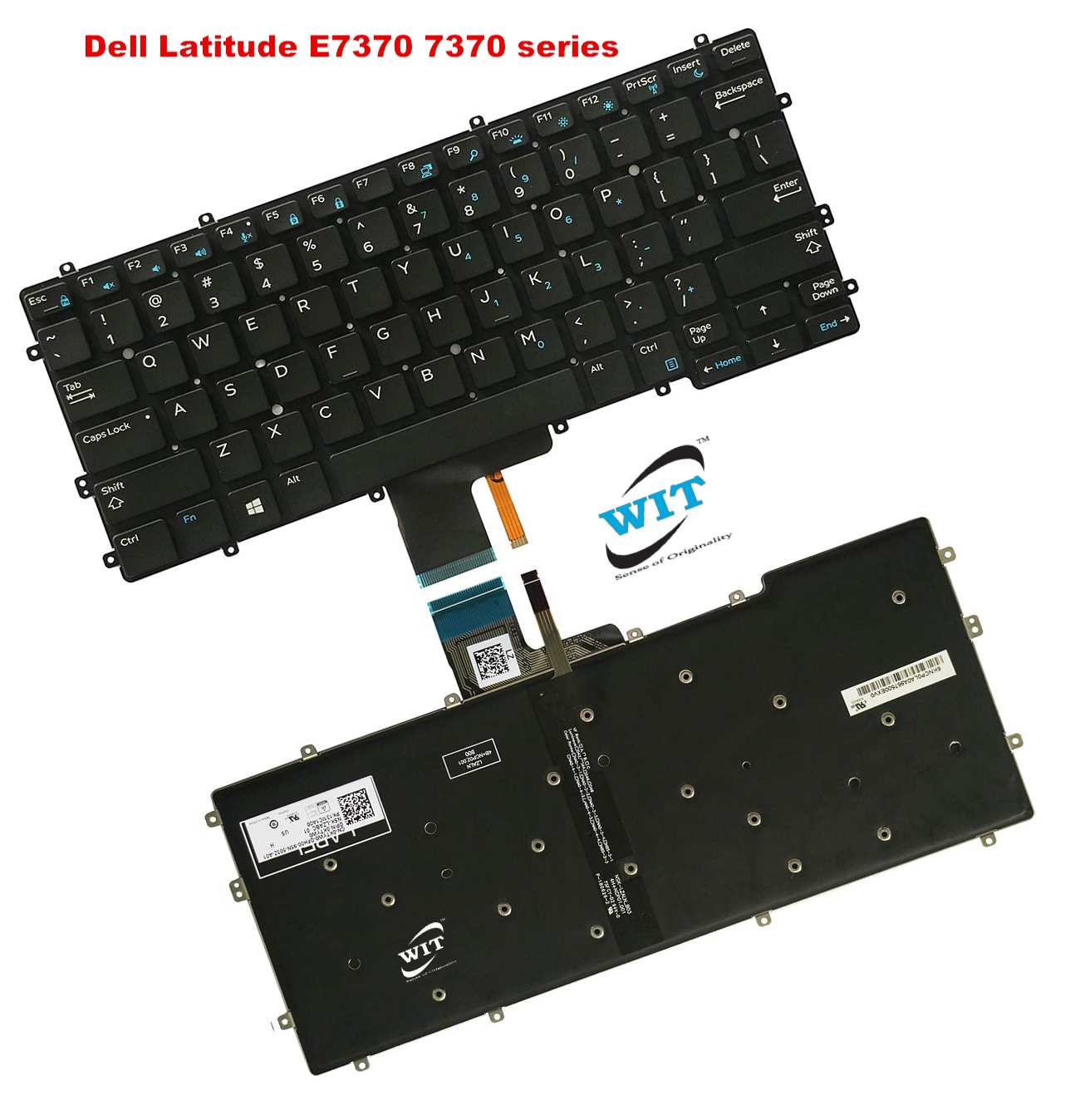 Laptop keyboard for DELL LATITUDE 13 7370 E7370 US English Keyboard  backlight KTYW0 0KTYW0 CN-0KTYW0 PK131IC1A00 - WIT Computers