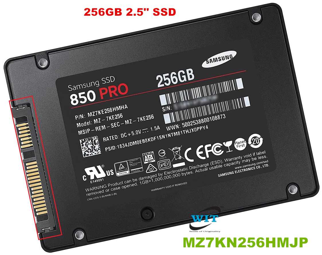 256GB Samsung 850 PRO - 256GB - 2.5-Inch SATA III Internal (MZ-7KE256BW) V-NAND SSD, MZ7LN256HAJQ-000H1 - WIT Computers