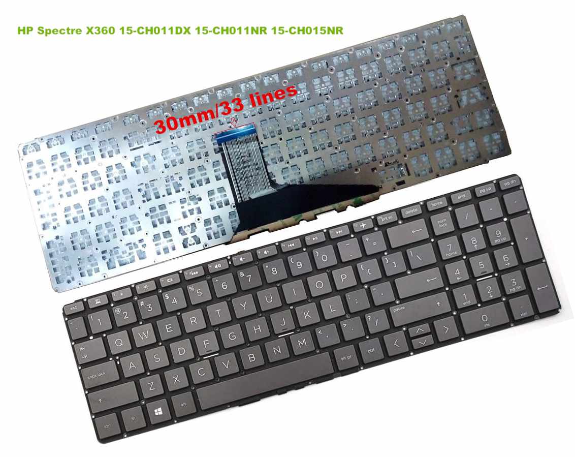 thumbnail interactive-video image 1 of Backlit US Keyboard For HP Spectre X360 15-AP 15-AP010CA 15-AP018CA – Unbranded Replacement 1 of 2