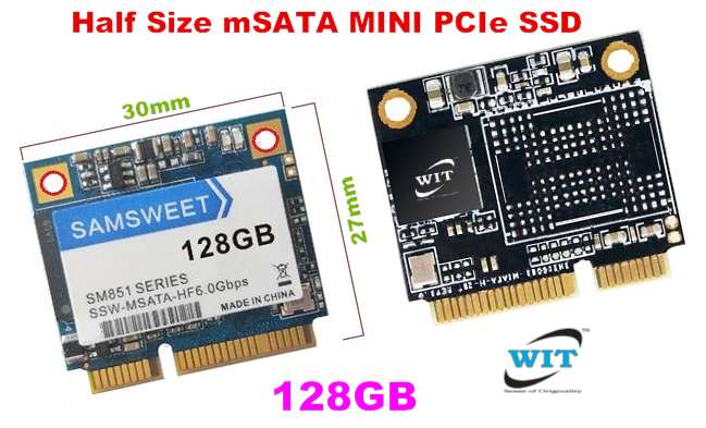 128GB mSATA Mini (Half Size) SATAIII internal Solid State Drive