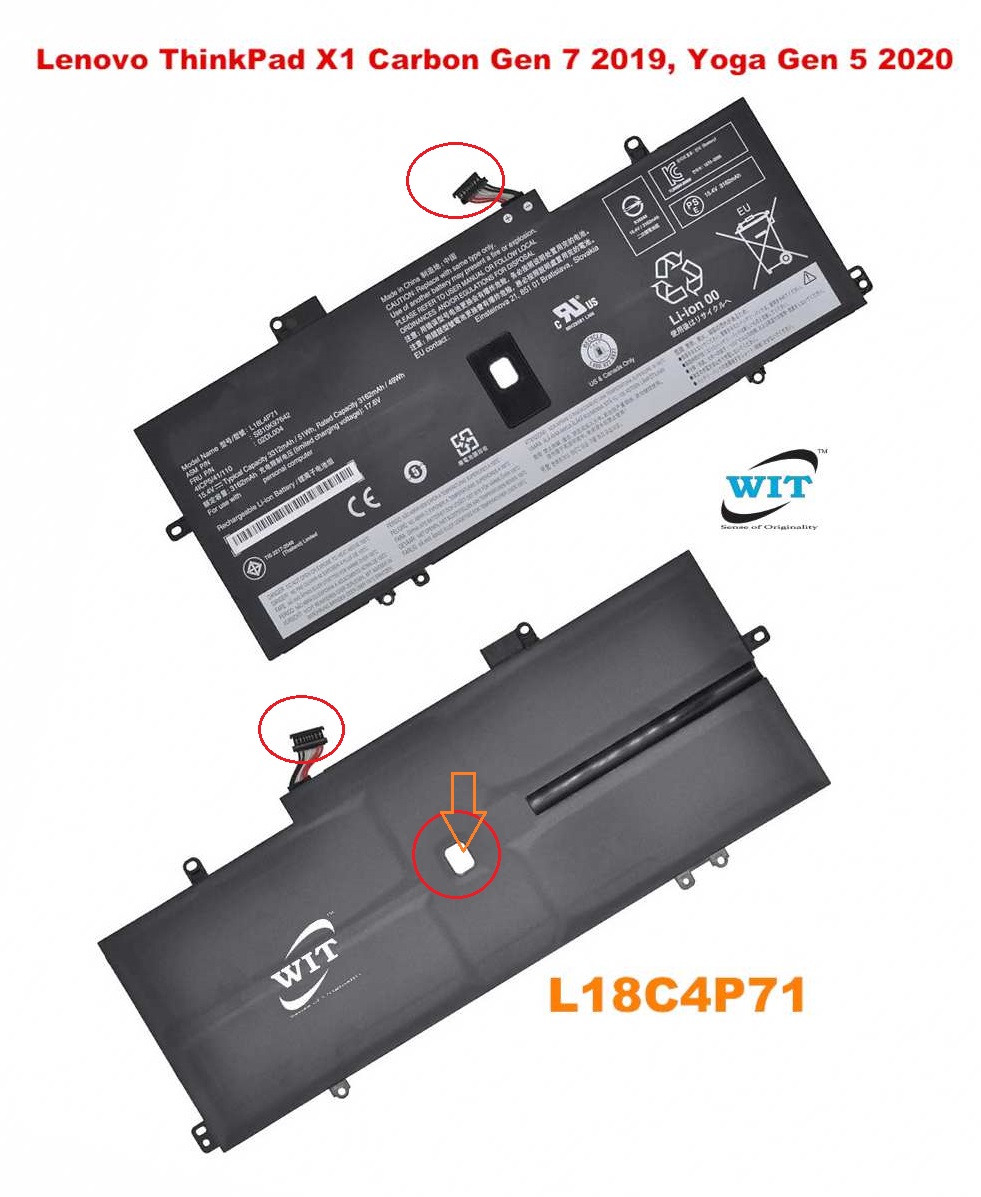 L18C4P71 L18L4P71 L18M4P72 Laptop Battery for Lenovo ThinkPad X1C 2019  series, Lenovo ThinkPad X1 Carbon 7th Gen 2019, Lenovo ThinkPad X1 Yoga Gen  5th 2020, Lenovo ThinkPad X1 CARBON 8TH GEN-20UA Battery -