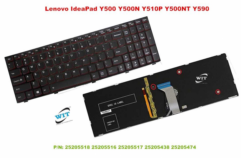 New Replacement Laptop US English Keyboard Fits for Lenovo Ideapad Y510p