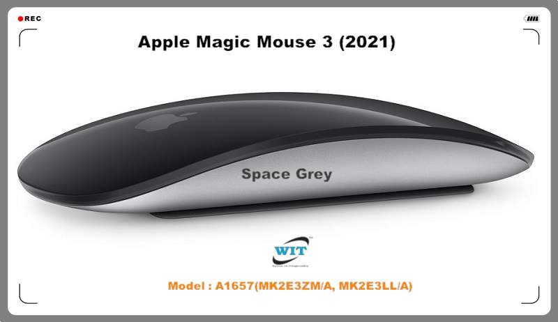Apple Magic Mouse 3 (2021) Model : A1657(MMMQ3ZA/A MMMQ3AM/A) Bluetooth  Space Gray & Silver - WIT Computers