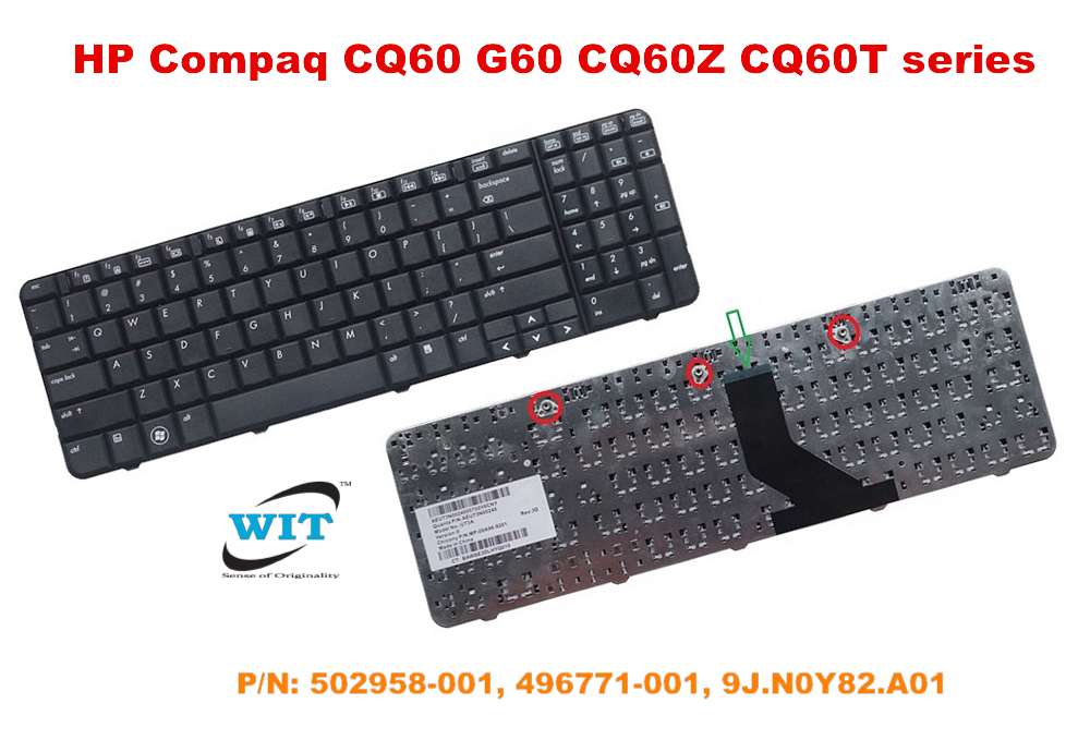 Notebook Keyboard for HP G60 G60T Laptops Replaces 496771-001 502958-001 