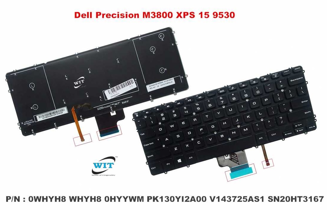 XPS 15 9530 Tastatur mit Hintergrundbeleuchtung RY4VY Dell Precision M3800 